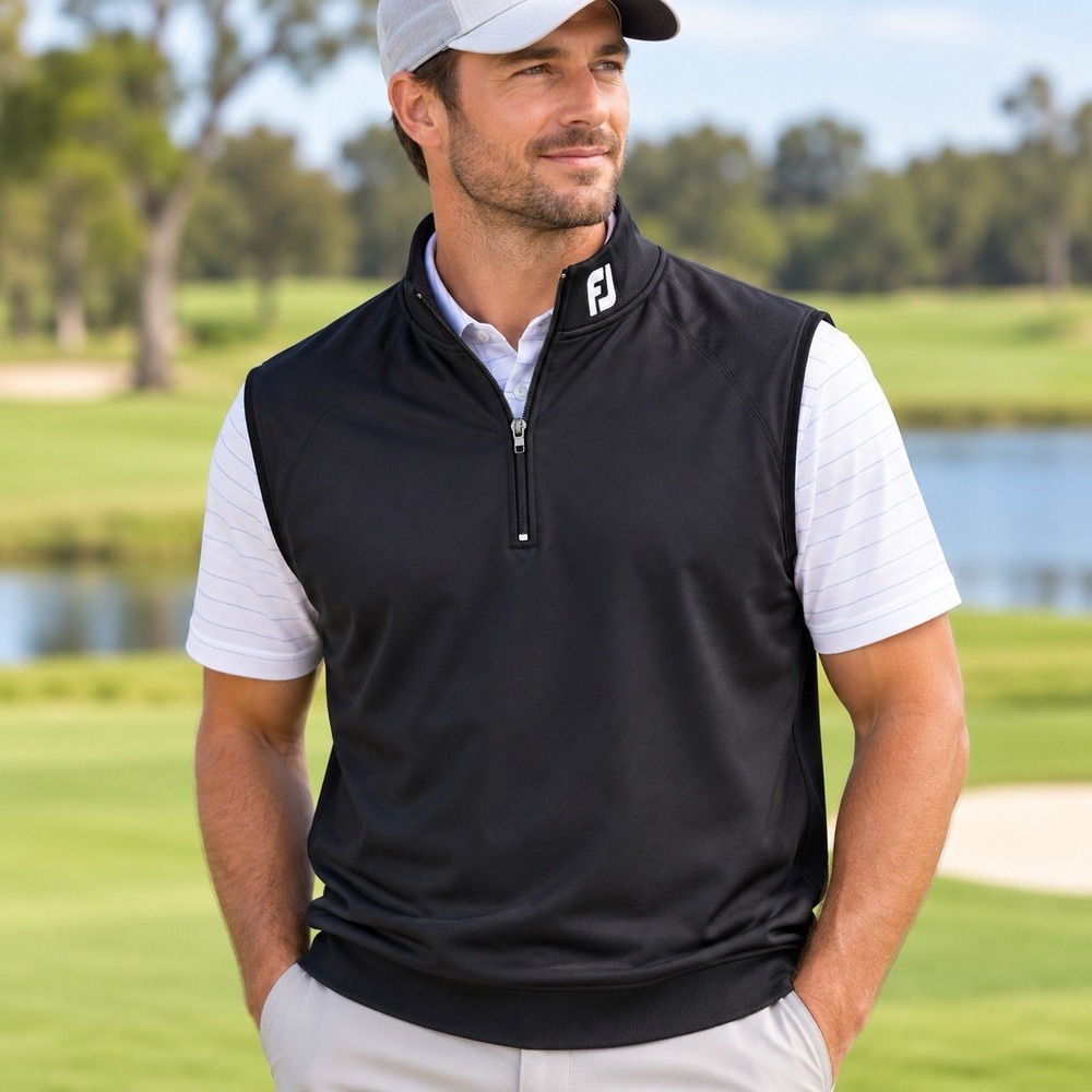 FootJoy FJ Vest Men's Large 1/4 Zip Golf Preppy Performance Golfcore Athleisure